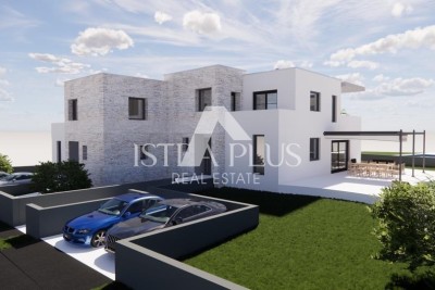 Moderni dvojčki v mirni soseski - v fazi gradnje