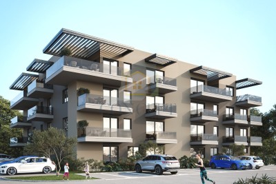 Poreč, Umgebung, Luxuriöse Wohnung im ersten Stock eines Neubaus, 1300 m vom Meer entfernt.
