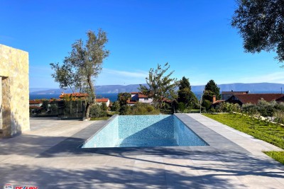 ISTRIA, LABIN, NEWLY BUILT MODERN HOUSE WITH SEA VIEW