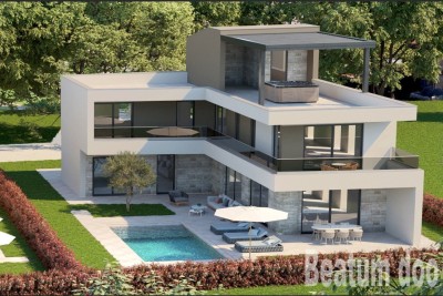 Bella villa vicino a Parenzo, in costruzione, vista mare