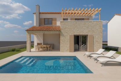 Poreč area, house with swimming pool under construction