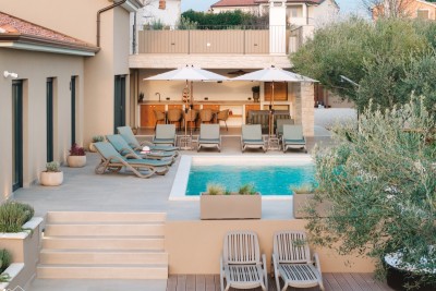 Istra, Kaštelir, Labinci, Moderna vila u istarskom stilu s panoramskim pogledom na more