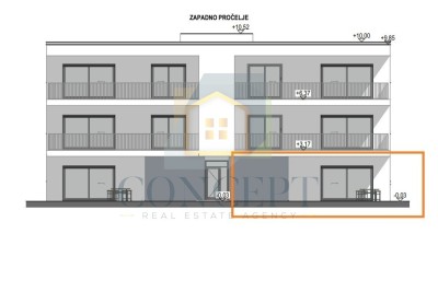 Poreč, surroundings, Ground floor apartment with garden and sea view, 7 km from the sea - under construction