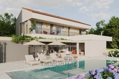 Poreč area, land plot with sea view with building permit