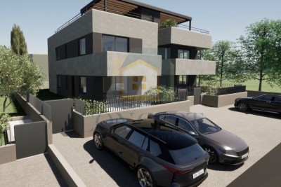 Poreč, Uža okolica, Lussuoso appartamento al 1° piano con terrazza sul tetto e vista mare, a 1500 m dal mare