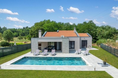 Labin, new building,a detached  house with swimming pool for sale