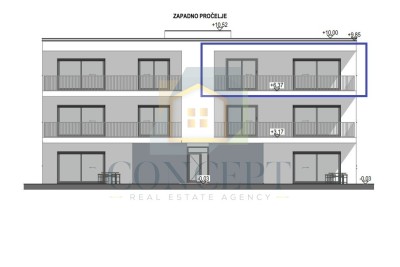 Poreč, Surroundings, Apartment on the 2nd Floor of a Building with an Elevator and Sea View, 7 km from the Sea - under construction