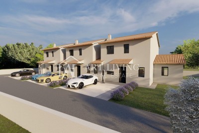 Umag, okolica – moderna vrstna hiša z velikim vrtom in skupnim bazenom