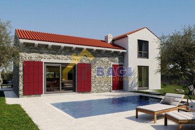 ISTRIA - ČABRUNIĆI Casa con piscina, non finita