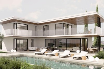 Kaštelir – moderna villa con piscina e vista mare