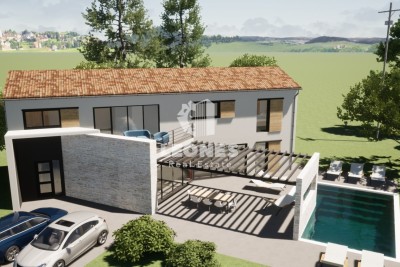 Una bellissima villa indipendente con piscina tradizionale-moderna nelle vicinanze di Orsera - nella fase di costruzione